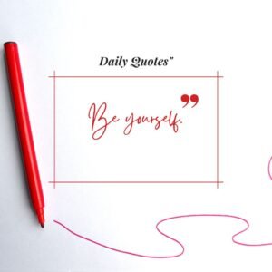 daily quotes by motivational with pen red and write red from white page